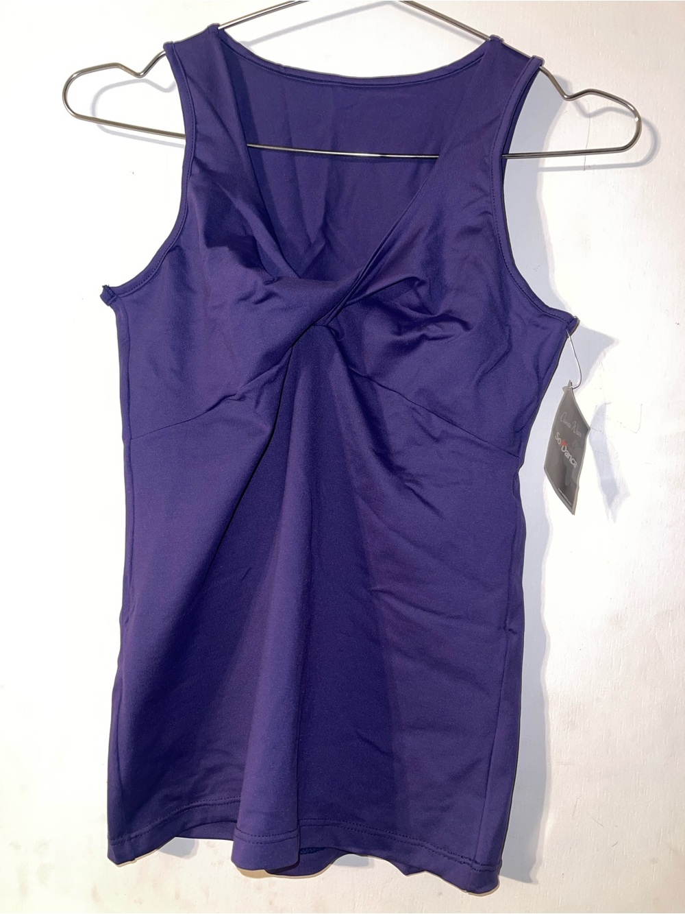 NWT So Danca Twist-Front Purple Tank Top-XL